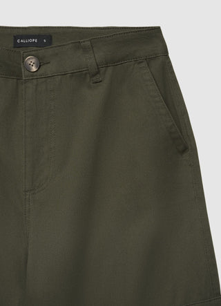 Cargo-Hosen mit geradem Schnitt und elastischem Saum