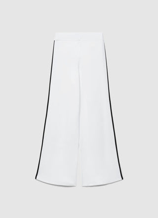 Knitted palazzo trousers with trims