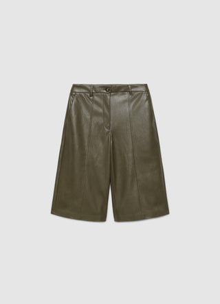 Shorts bermuda a tinta unita con impunture