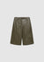 Shorts bermuda a tinta unita con impunture