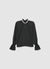 Shirt with high collar and appliqués