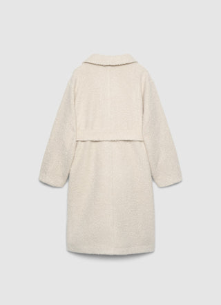 Manteau long en bouclé avec ceinture