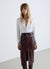 Chemise courte en simili satin uni