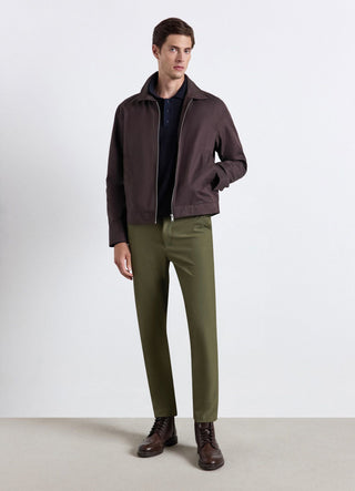 Long-sleeve solid colour polo shirt