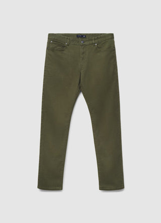 5-pocket trousers in plain drill fabric