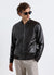 Bomber jacket with zip and ribbed edges