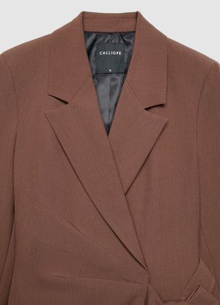 Blazer mit Gürtel und Falten