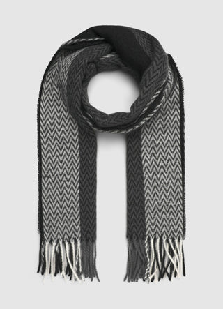 Sciarpa a righe chevron con frange