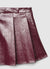 Gonna miniskirt plissettata effetto pelle lucida