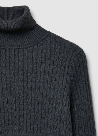 Maglia dolcevita a trecce
