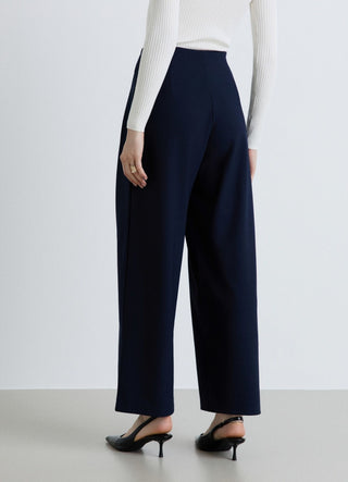 Plain-colour palazzo trousers with pleats