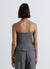 Pinstriped tailored bandeau vest with buttons