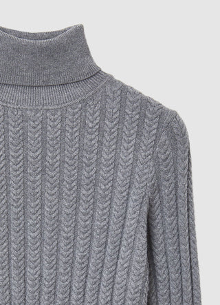 Пуловер с висока яка и плитки