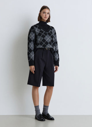 Maglia scollo a V con rombi
