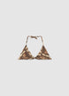 Triangle bikini bra with gradient print and shimmering effect - 80 B