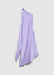 Langes, einseitig schulterfreies Kleid mit Schal - S