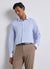 Camicia slim a righe con collo a contrasto