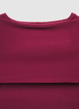 Maglia a spalle scoperte a tinta unita