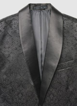 Giacca jacquard con collo a scialle
