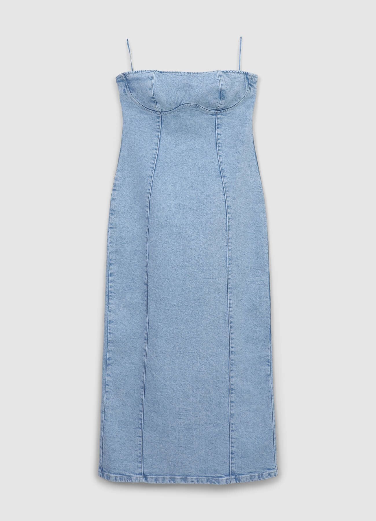 Denim long sheath dress – Calliope