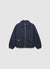Bomber in denim con zip e tasche con patta