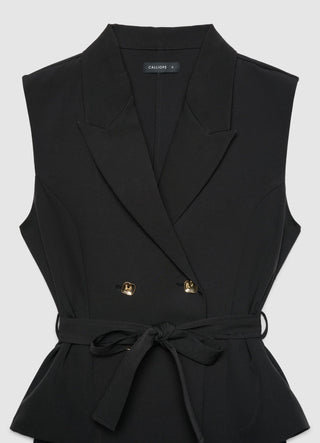 Robe-veston avec jupe plissée et ceinture