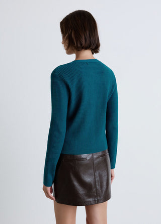 Cardigan en nid d'abeille avec boutons bijoux