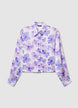 Satin-effect shirt with print and puff sleeves - XL