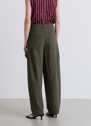 Pantaloni balloon worker a tinta unita