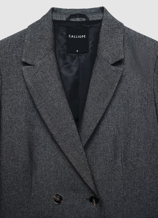 Solid-colour double-breasted jacket