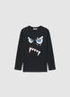 Langärmliges T-Shirt mit Monster-Print und Reißverschluss - 4-5