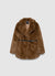 Manteau mi-long effet fourrure avec ceinture