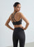 Top bra with crossed straps and animal print