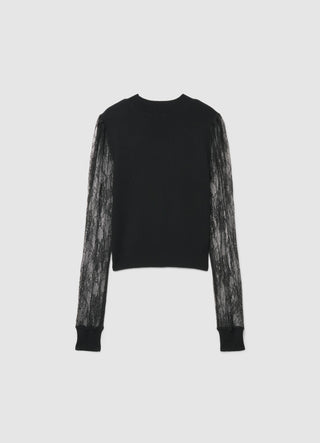 T-shirt con maniche in pizzo