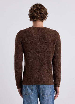 Pull bouclé uni à col rond
