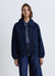 Bomber in denim con zip e tasche con patta