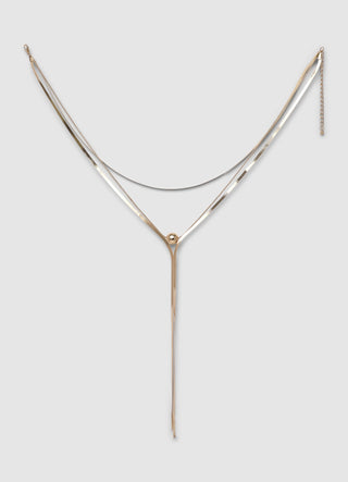 Collana lunga a tre fili con sfera