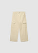 Cargo-Hosen mit weitem Bein in Uni-Farbe - 8-9