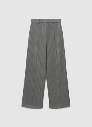 Palazzohose mit Bundfalten und Stacheldrahtmuster