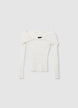 Ribbed top with exposed shoulders - XS