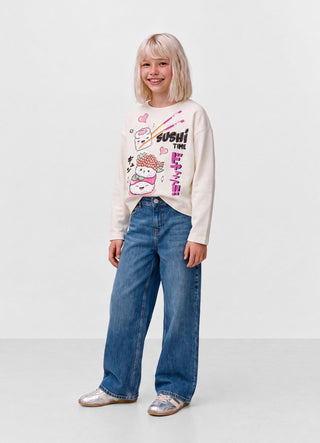 T-shirt with print and lettering