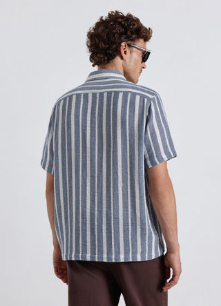 Relaxed fit short-sleeve striped shirt