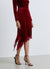 Jupe midi asymétrique avec bordure en dentelle