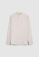 Camicia coreana misto lino - M