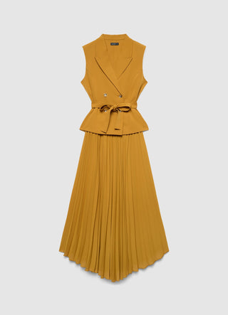 Robe avec corsage gilet et jupe plissée