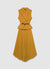 Dress with a fitted bodice vest and pleated skirt
