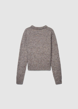 Crew neck jumper with dotted pattern
