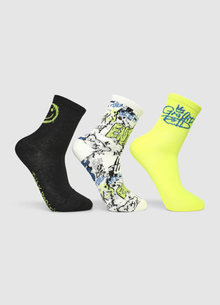 Pack 3 calze con graffiti