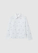 Chemise avec petits cœurs brodés et perles - XS