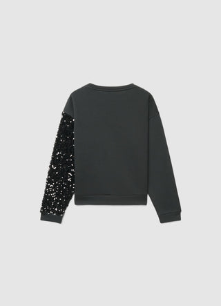 Felpa con stella di paillettes